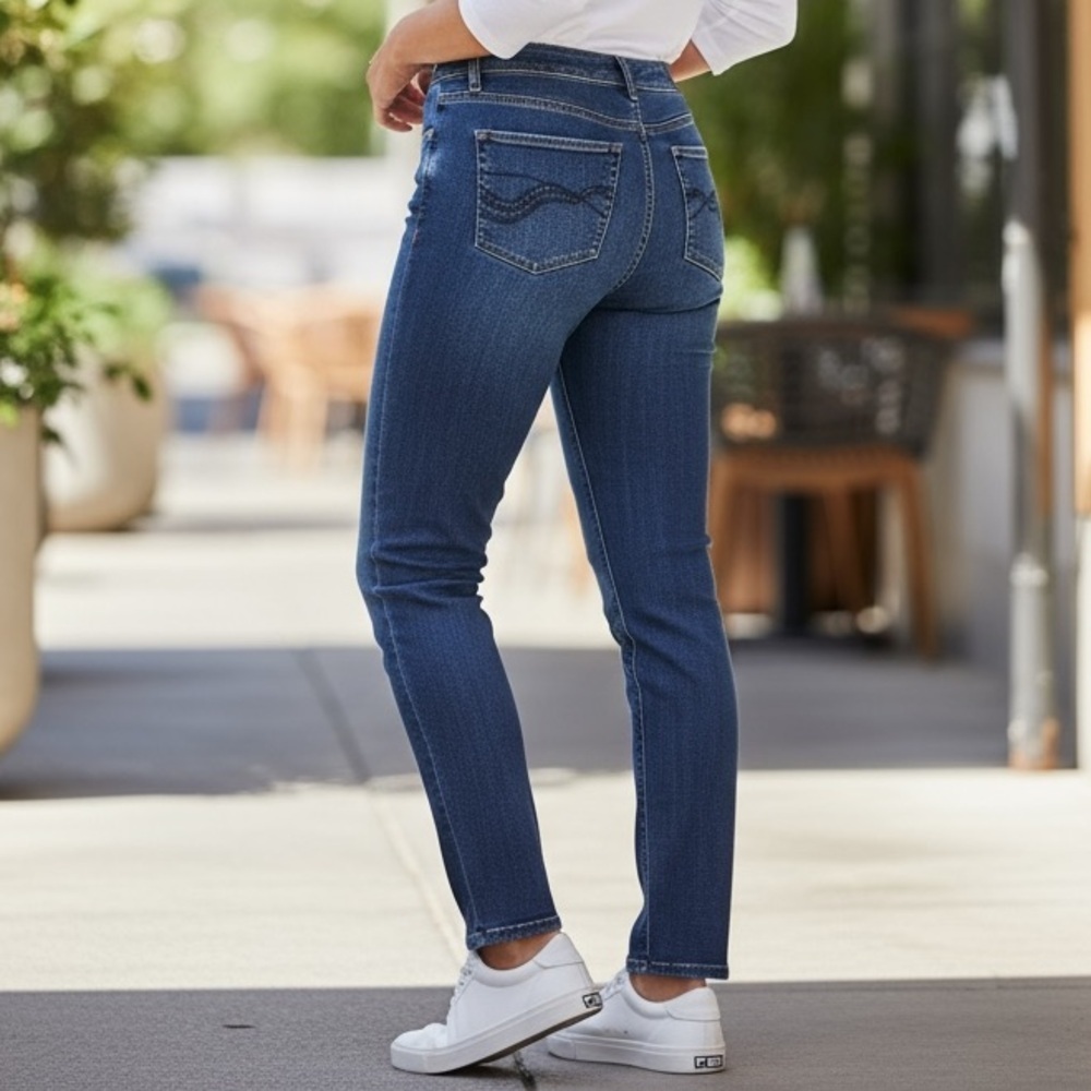 White House Black Market Dark Blue Ankle Crop Jeans
